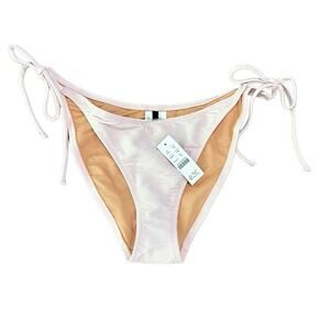 J.Crew Ribbed Curved Waist Bikini Bottom Pink, Size M